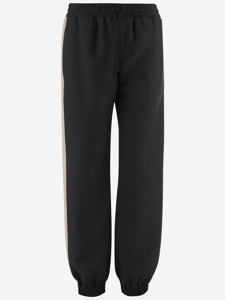Nylon Trousers With Vgold Black Polyester