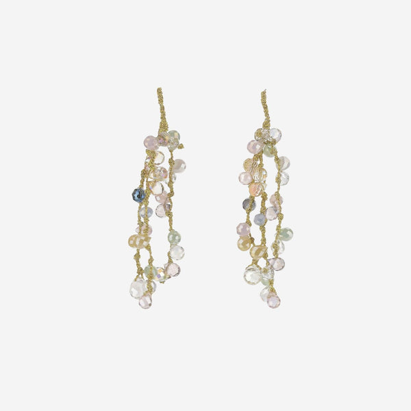 Teardrop Earrings Multicolour Natural Fibre