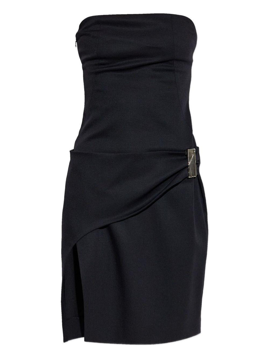 Mini Dress Black Virgin Wool