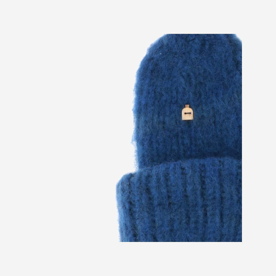 Handmade Wool Beanie Navy Hat