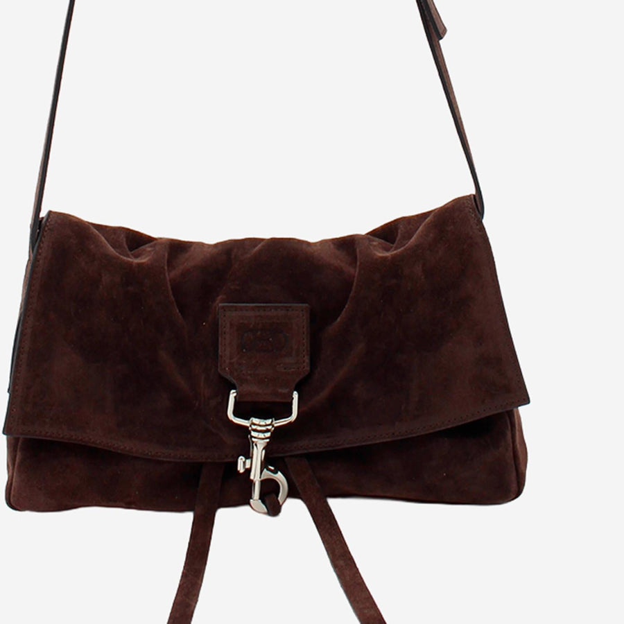 Suede Bag Dark Brown Shoulder