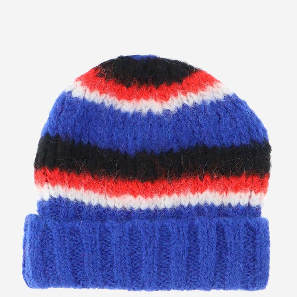 Multicolor Striped Beanie Alpaca Hat
