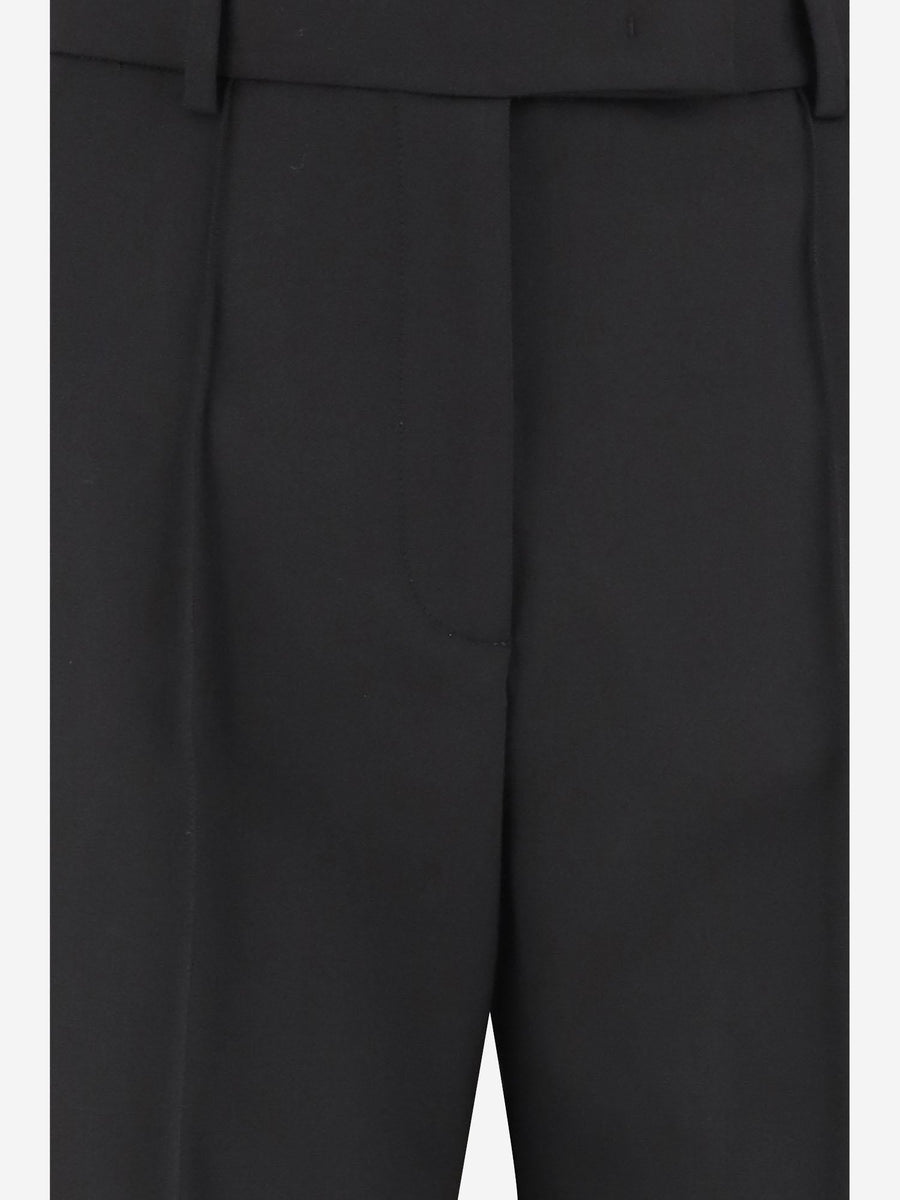 Pants Wool And Lyocell Black Trousers