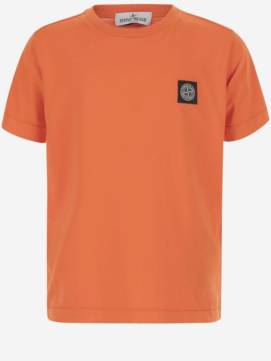Cotton T-Shirt With Logo Orange T-shirts