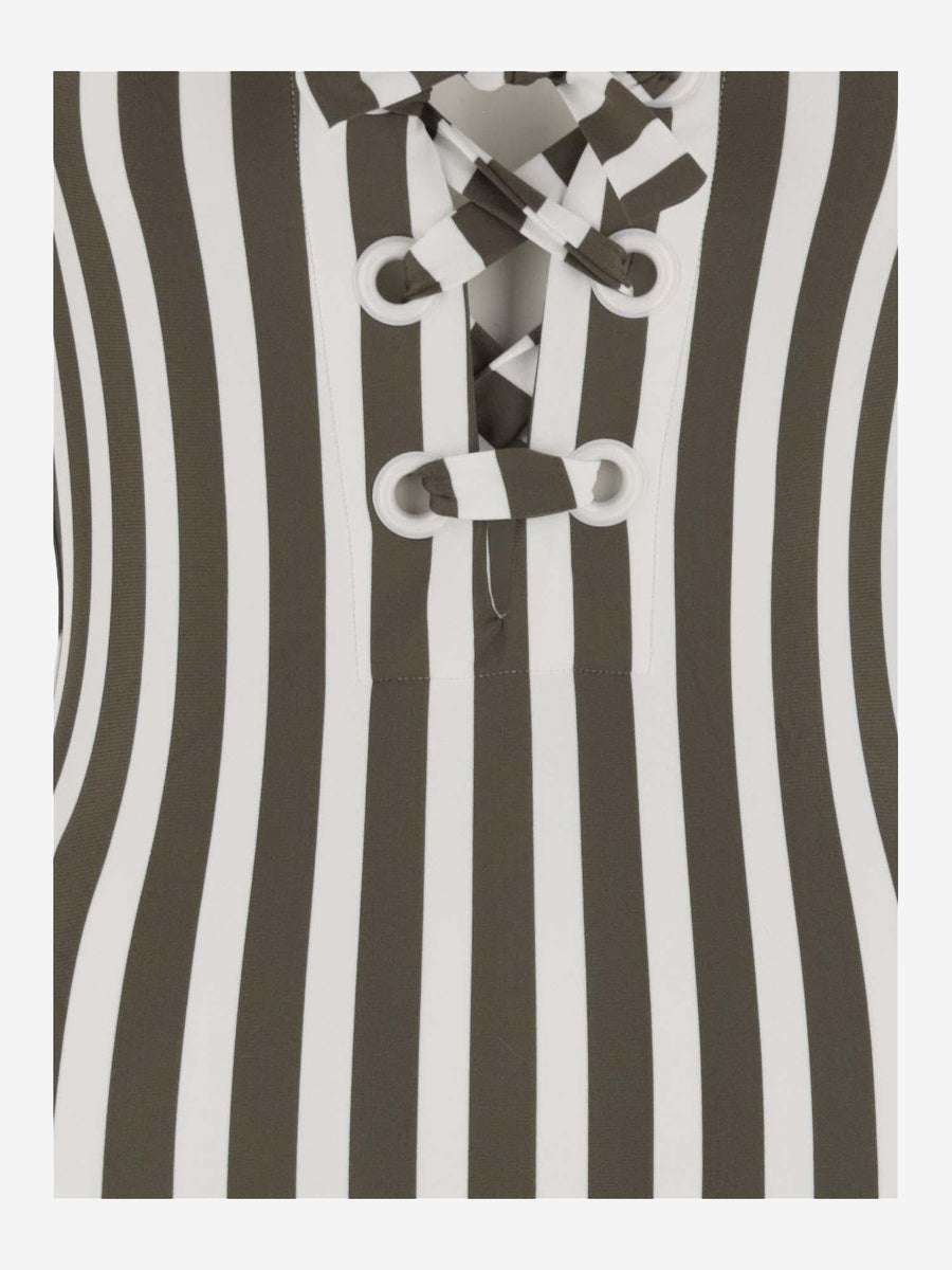 One-Piece Swimsuit Striped Stretch Nylon Multicolour Polyamide Swimwear