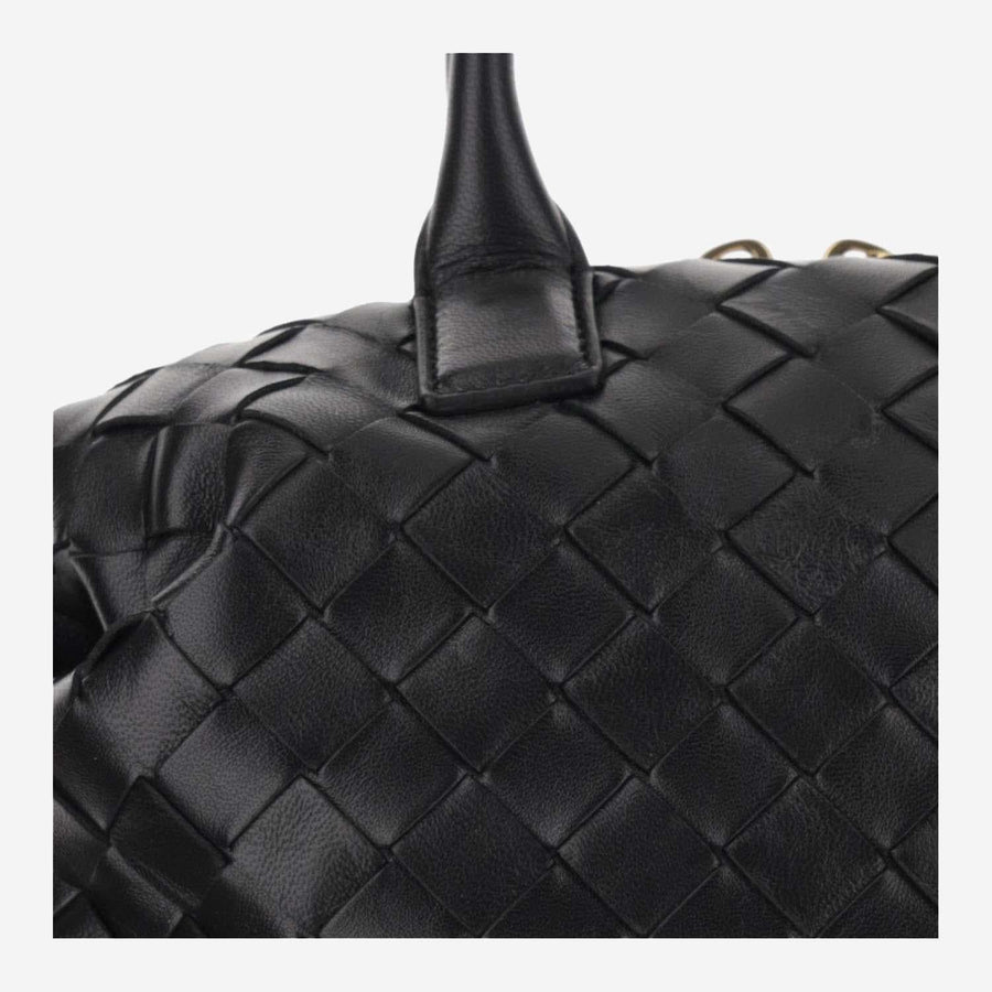 Mini Bauletto Bag Black Leather Handbags