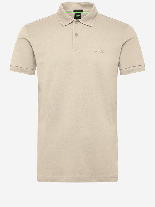 Polo Shirt Light Beige Cotton