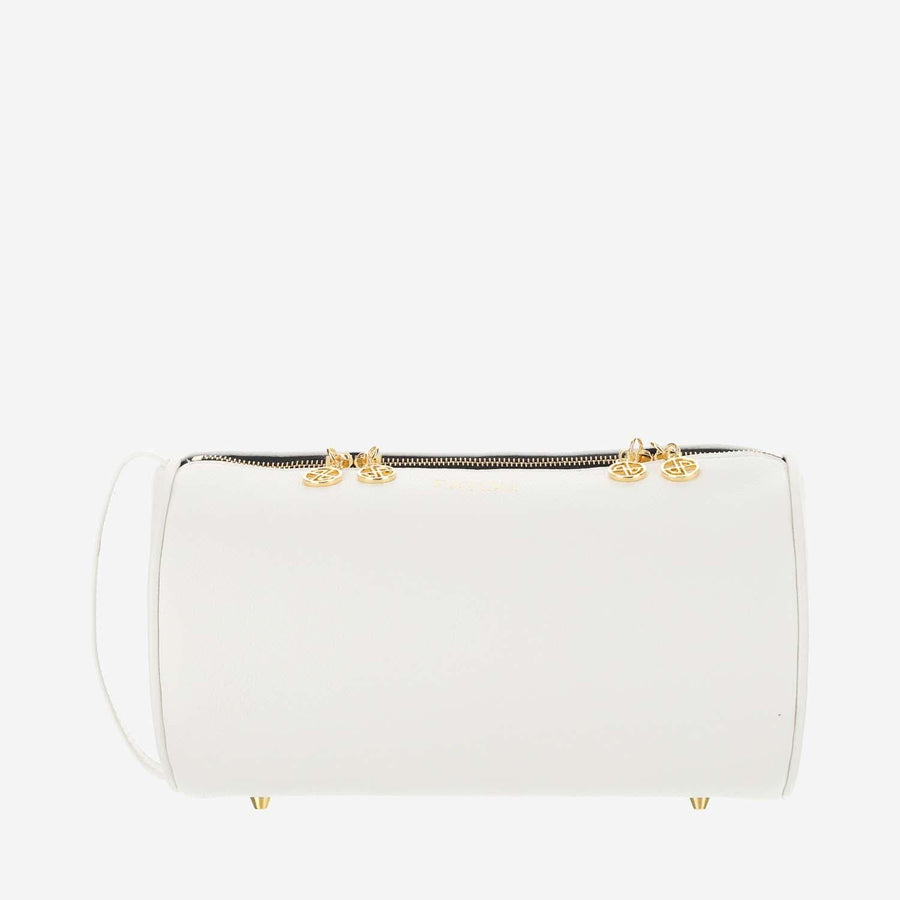 Patou Eco Leather Barrel Bag White Polyurethane Shoulder