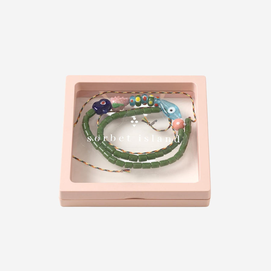 Necklace Mixed Glass Beads Multicolour Glass/fabric