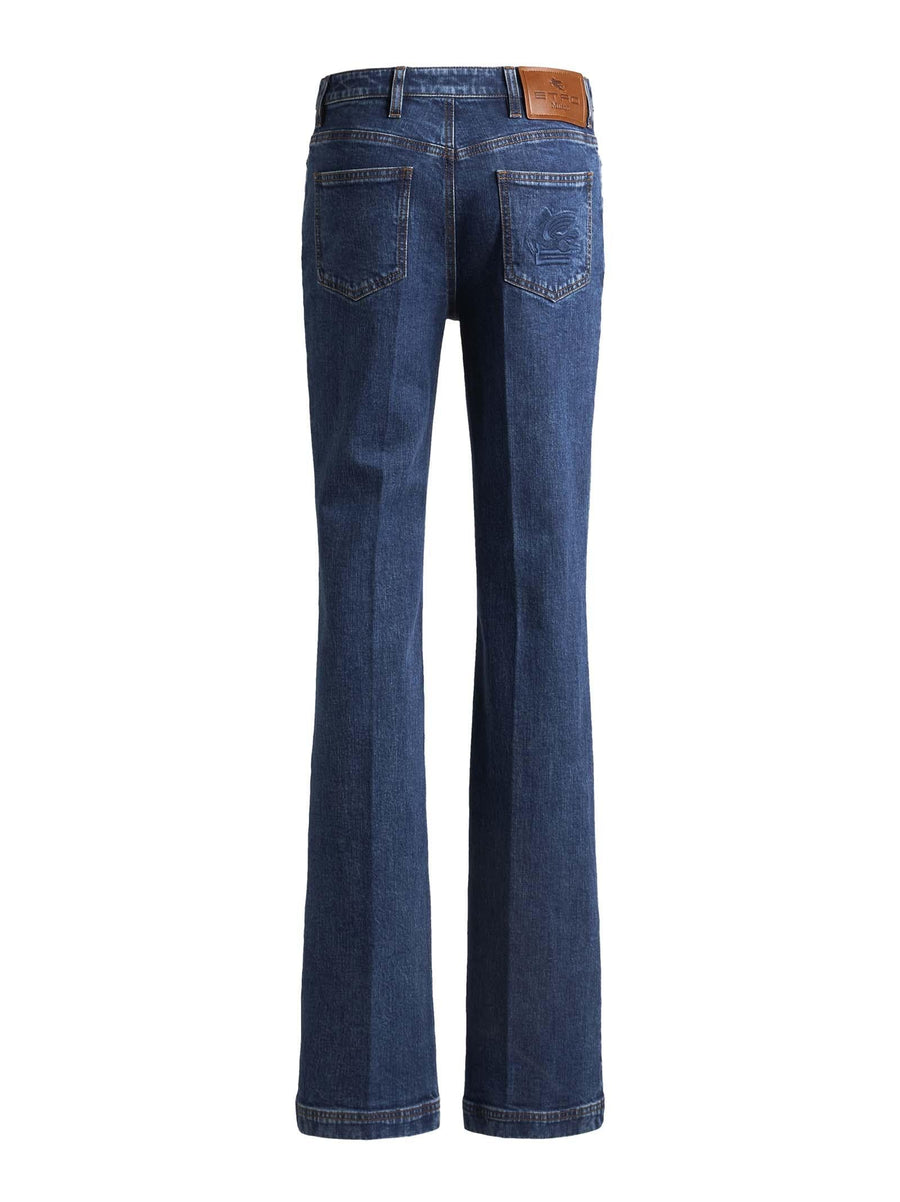 Jeans Straight Leg Blue Cotton