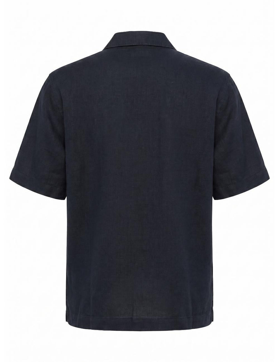 Shirt Short-Sleeve Linen Blue