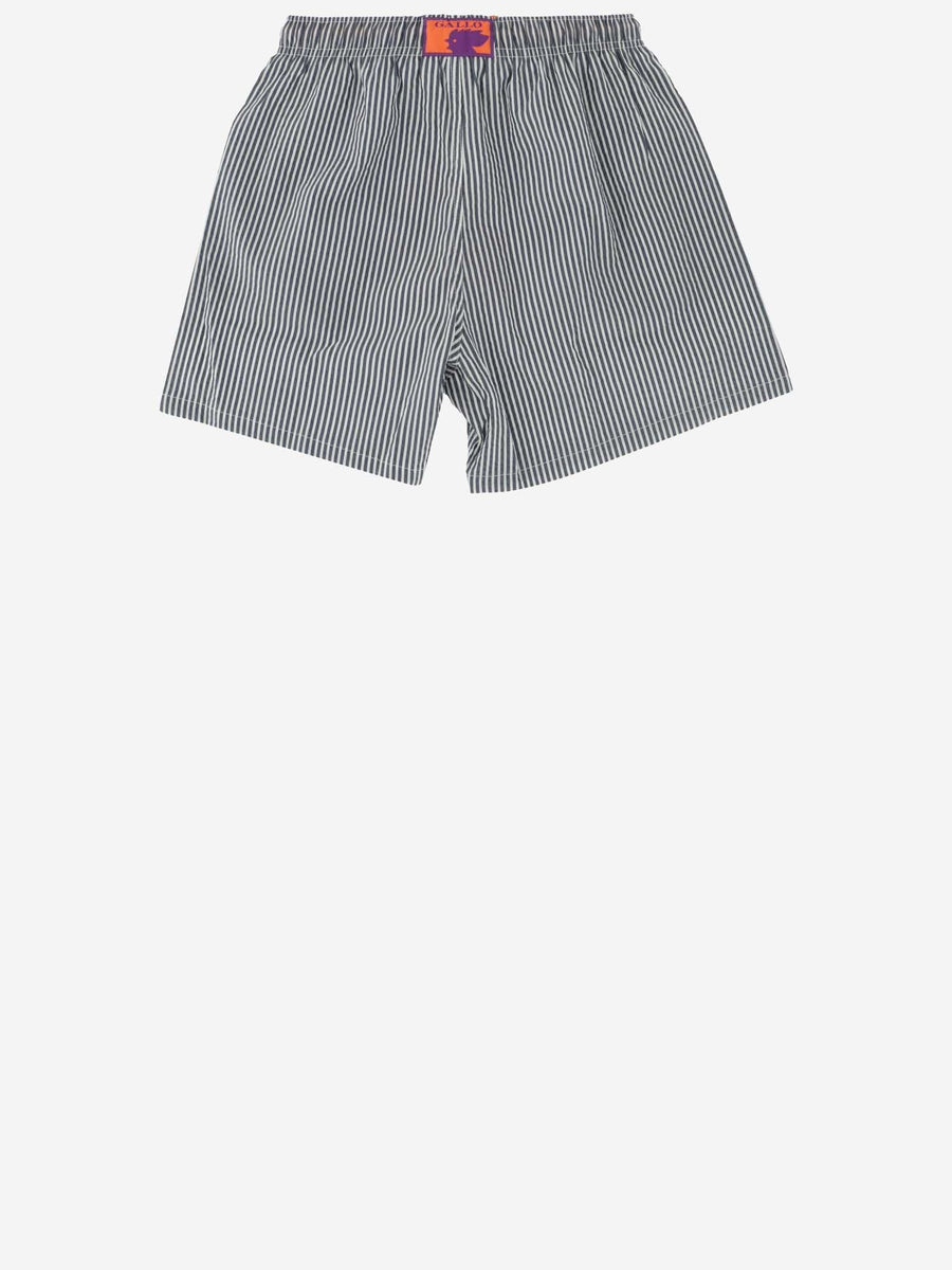 Swim Trunks Seersucker Navy Polyester Polyamide Shorts &