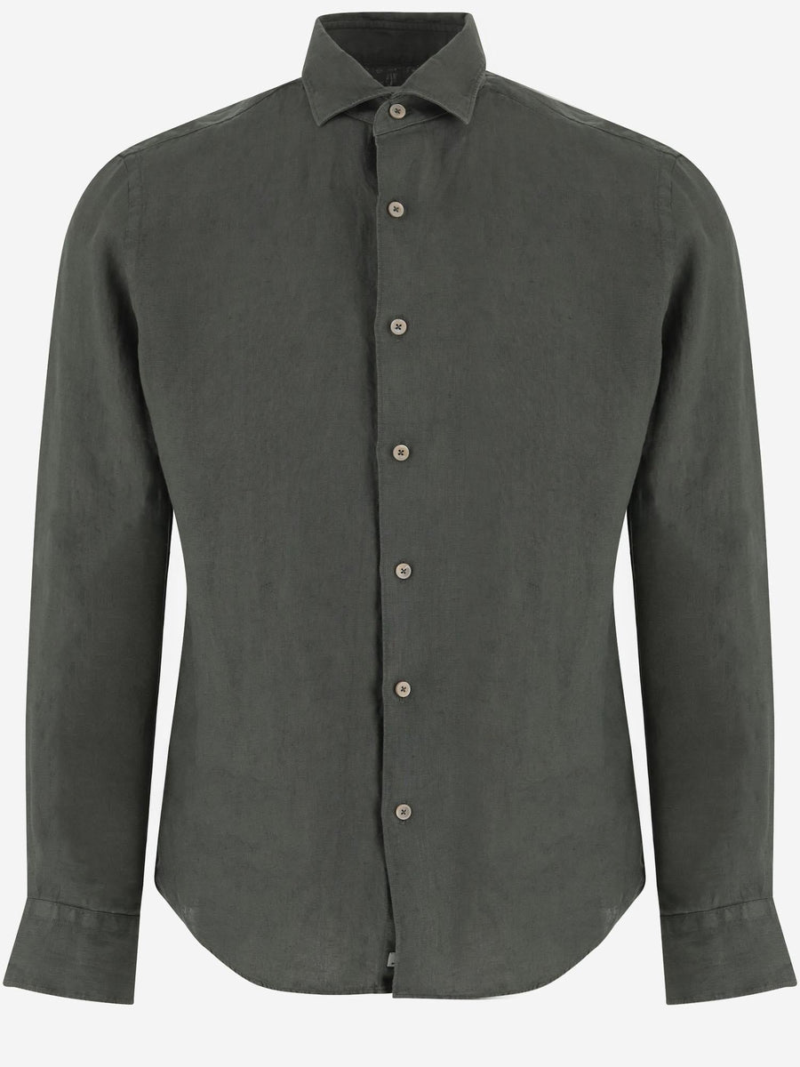 Linen Shirt Dark Green