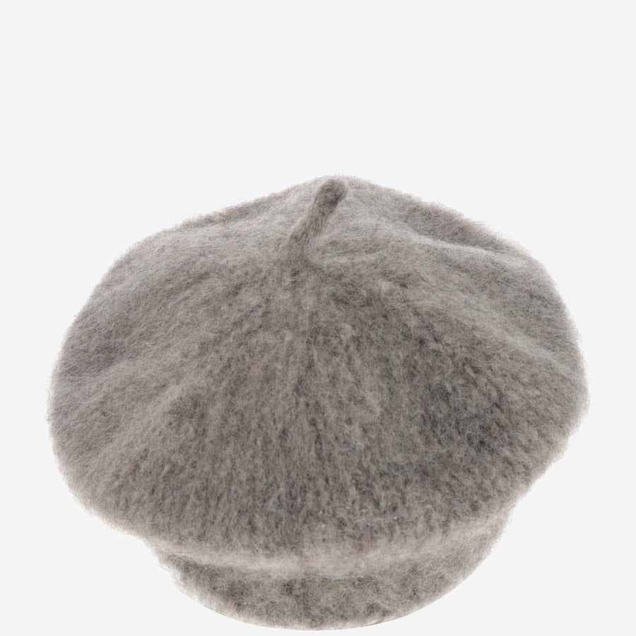 Handmade Wool Beret Gray Hat