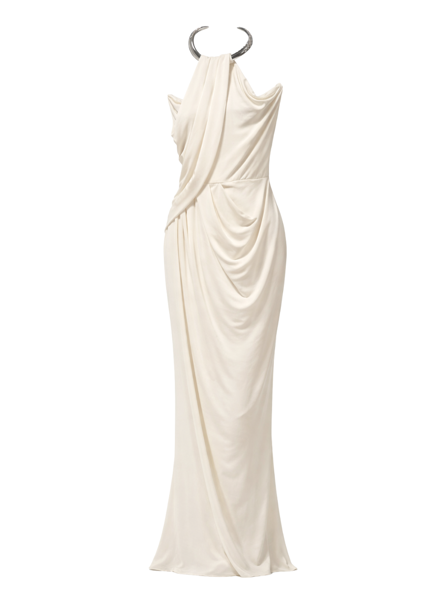 Dress Chalk White Acetate