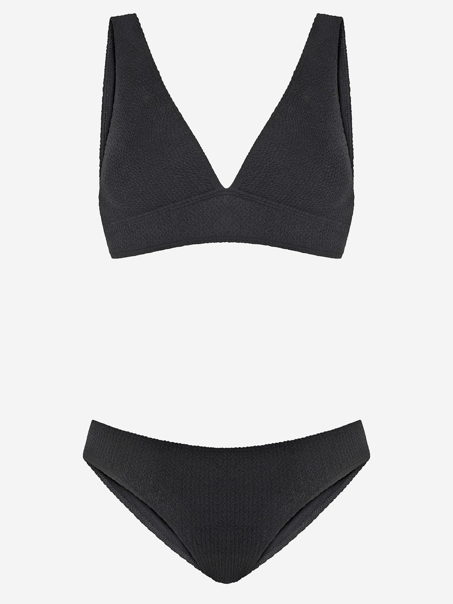 Bikini Aqua Black Polyester Swimwear