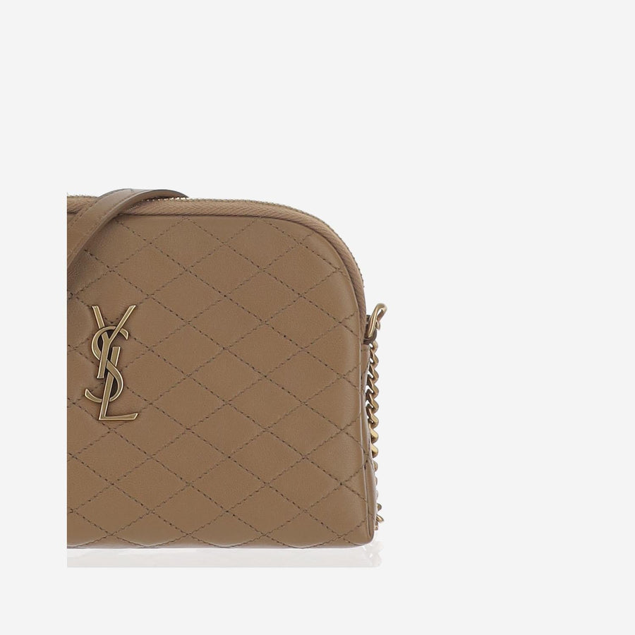 Quilted Leather Shoulder Bag Beige Lambskin