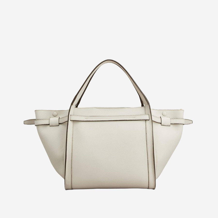 Leather Shopping Bag White Calfskin Handbags