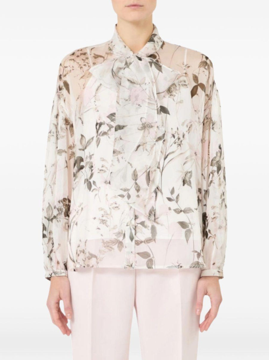 Blouse Maxmara Studio White Silk; Top: Nylon Blouses