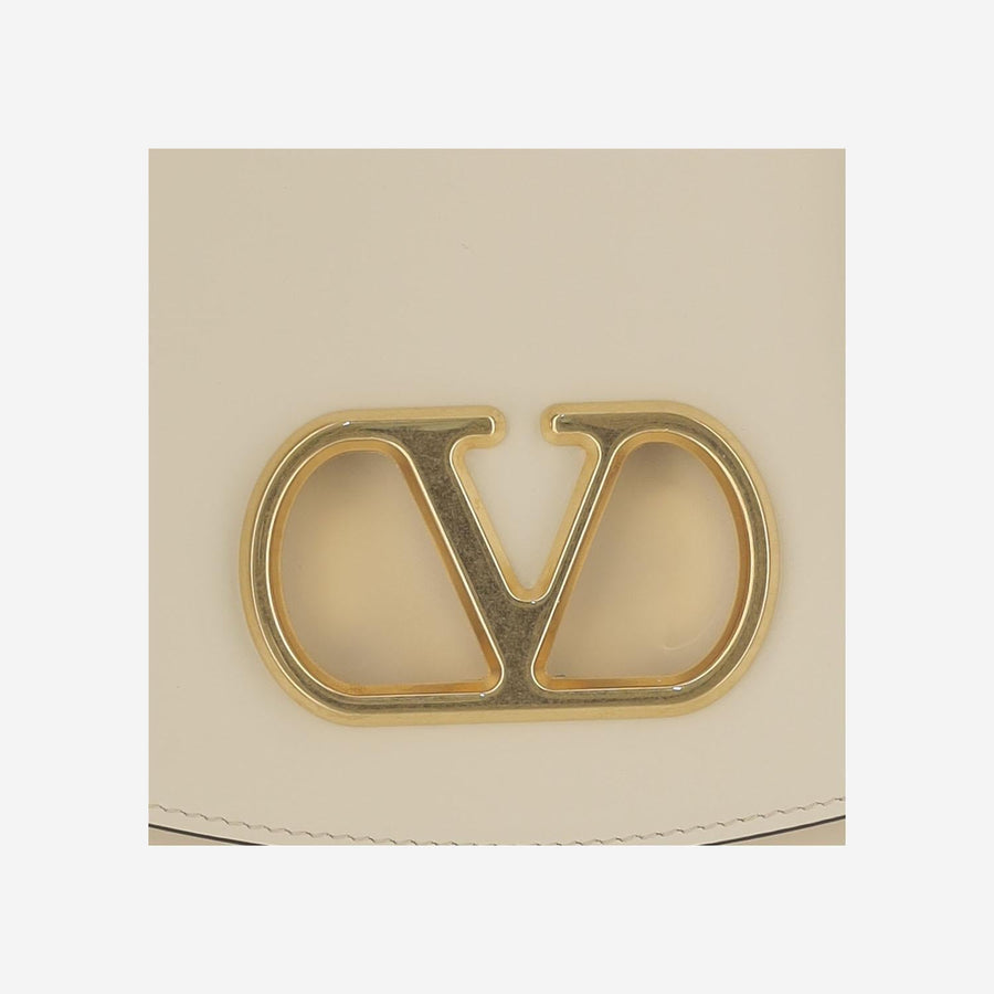 Vain Leather Shoulder Bag Beige Calfskin
