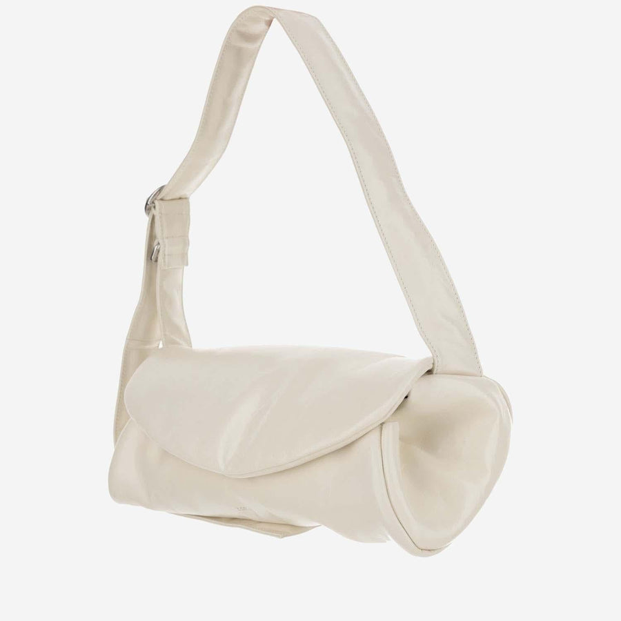 Cannolo Grande Leather Bag Ivory Shoulder