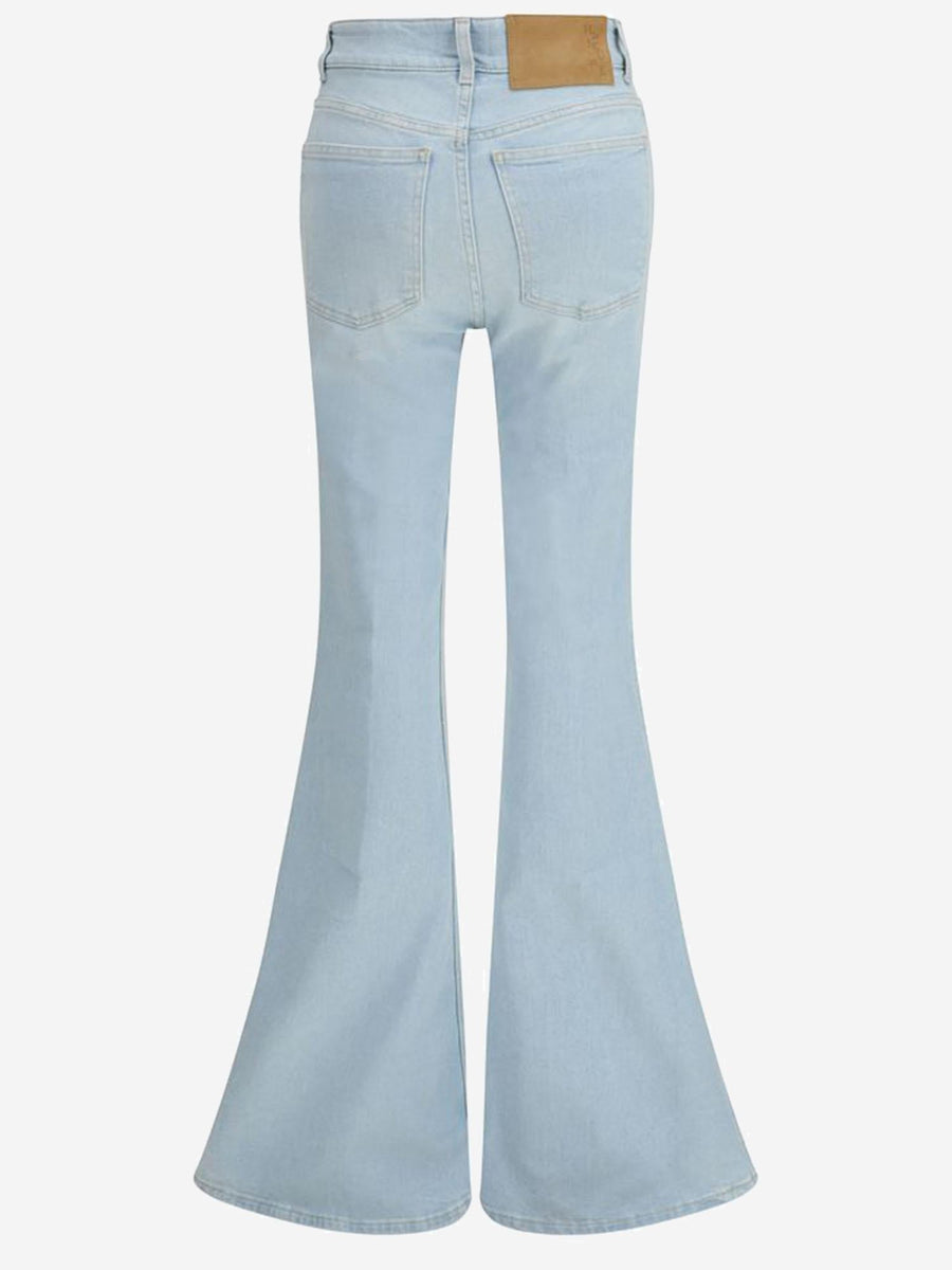 Flared Jeans Stretch Cotton Blend Light Denim