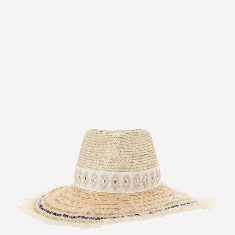 Straw And Viscose Blend Hat Natural
