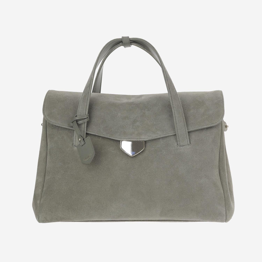 Virginia Suede Leather Bag Green Calfskin Handbags
