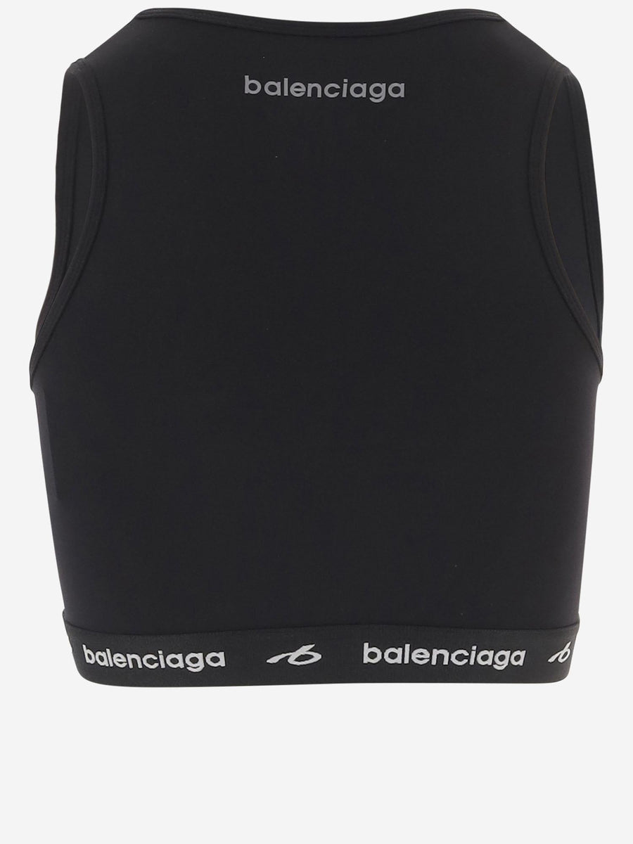 Top Stretch Nylon Black Polyamide Tops
