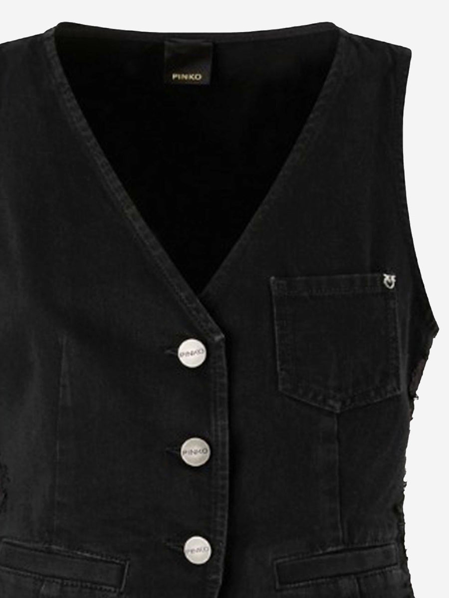 Cotton Vest Black Waistcoats & Gilets
