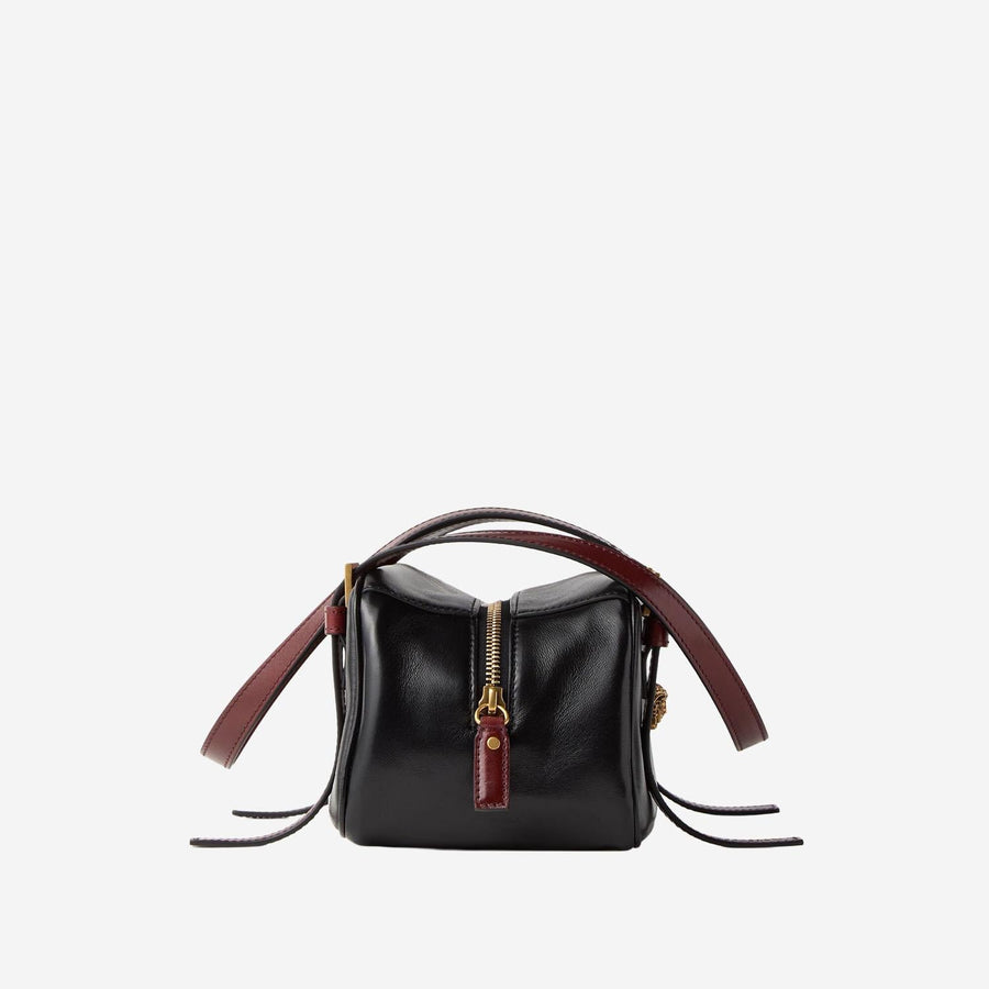 Bowling Bag Emblème Nappa Black Leather Shoulder