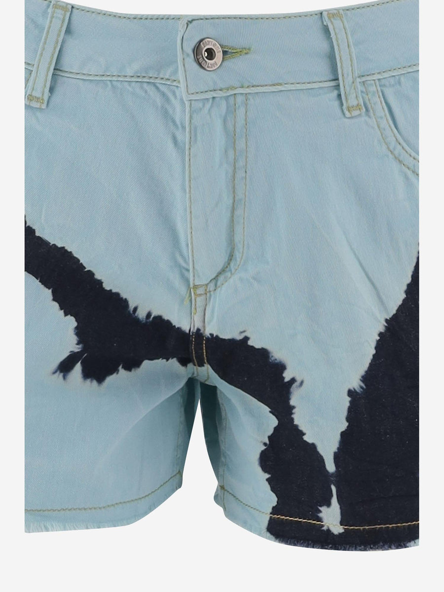 Cotton Shorts Tie-Dye Light Blue