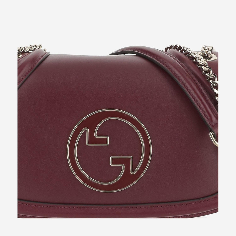 Gucci Blondie Shoulder Bag With Chain Bordeaux Calfskin