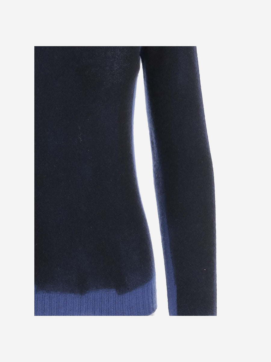 Cashmere Sweater With Gradient Effect — Navy