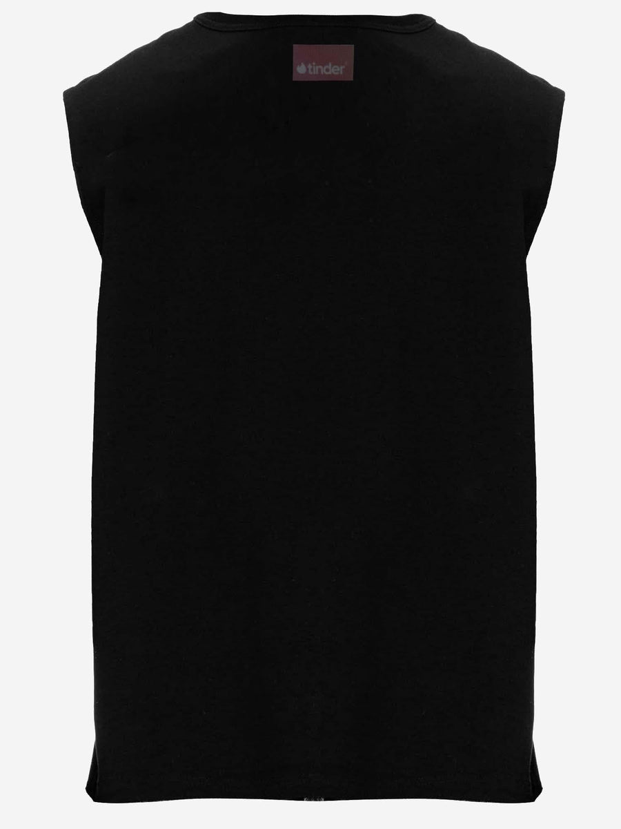 Top Stretch Cotton-Blend With Transparent Band Black Tops