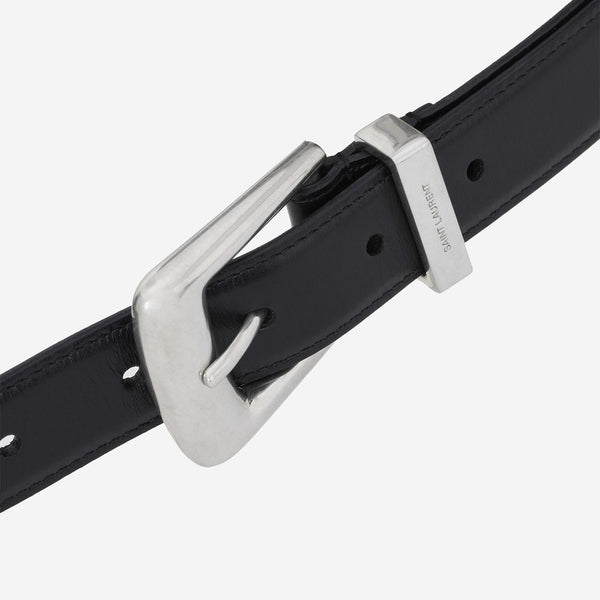 Smooth Leather Belt Black Calfskin