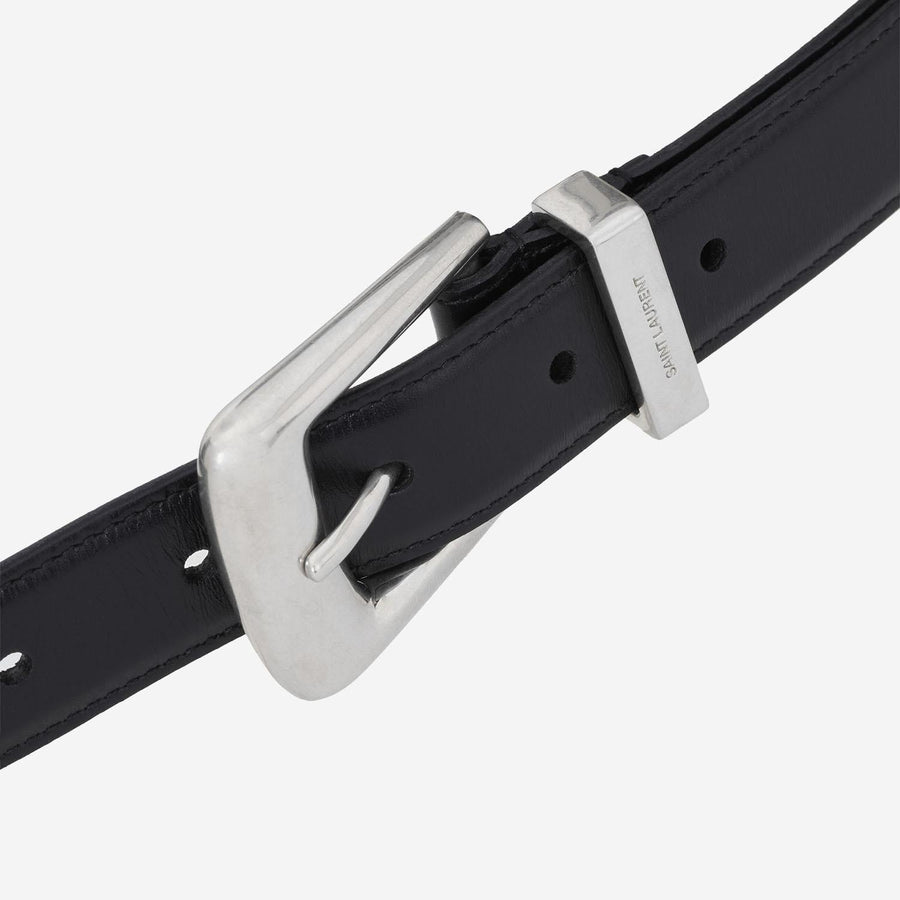 Smooth Leather Belt Black Calfskin