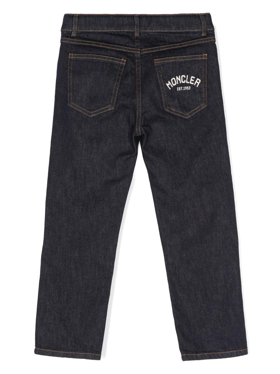 Moncler Enfant Jeans Blue Cotton; Elastane