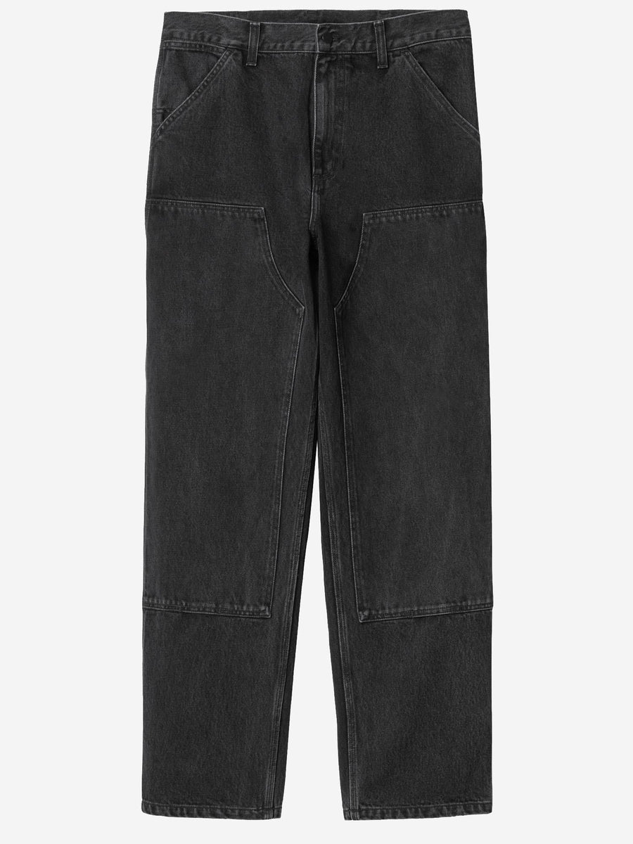Jeans Cotton Denim Double-Knee Black Trousers