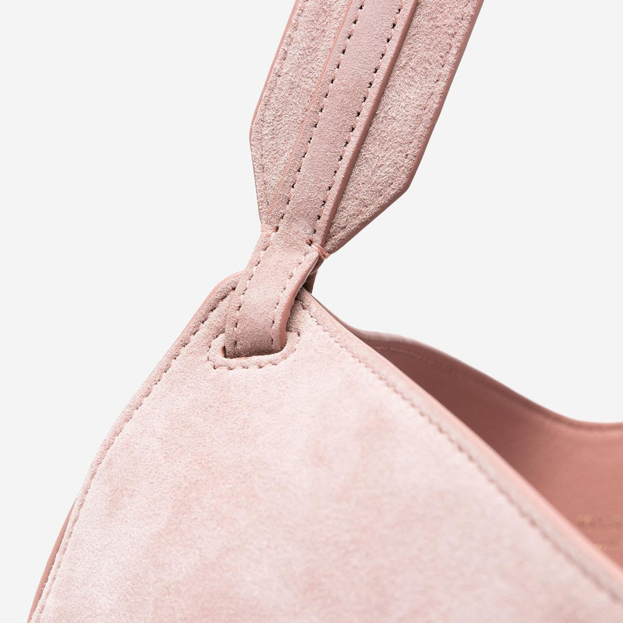 Shoulder Bag Lotus Mini Suede Pink Baby Calfskin