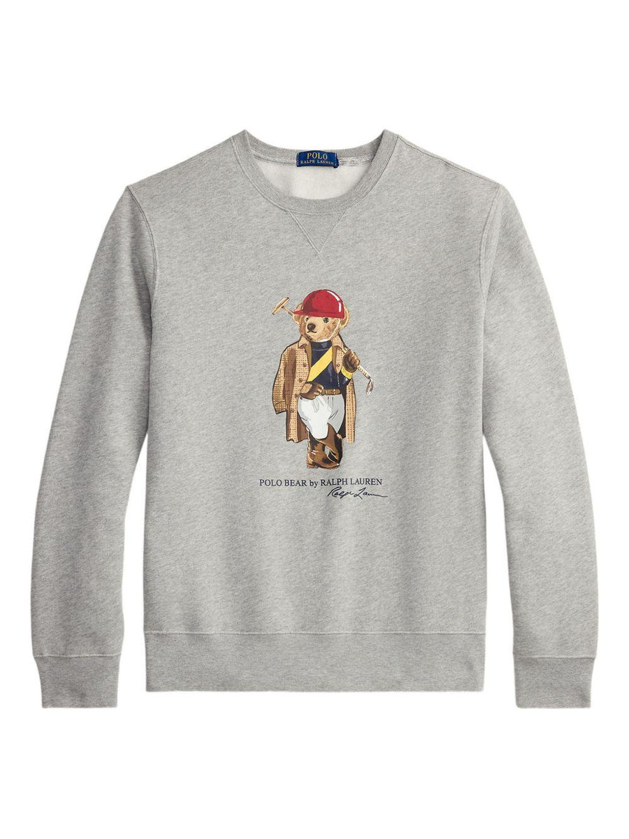 Polo Bear Sweatshirt Grey Cotton Sweatshirts