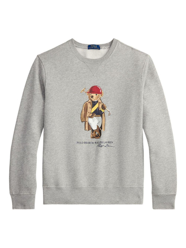 Polo Bear Sweatshirt Grey Cotton Sweatshirts