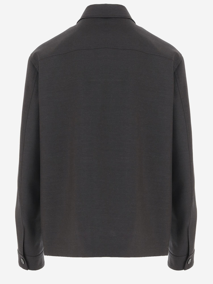 Wool Jacket With Four Pockets Black