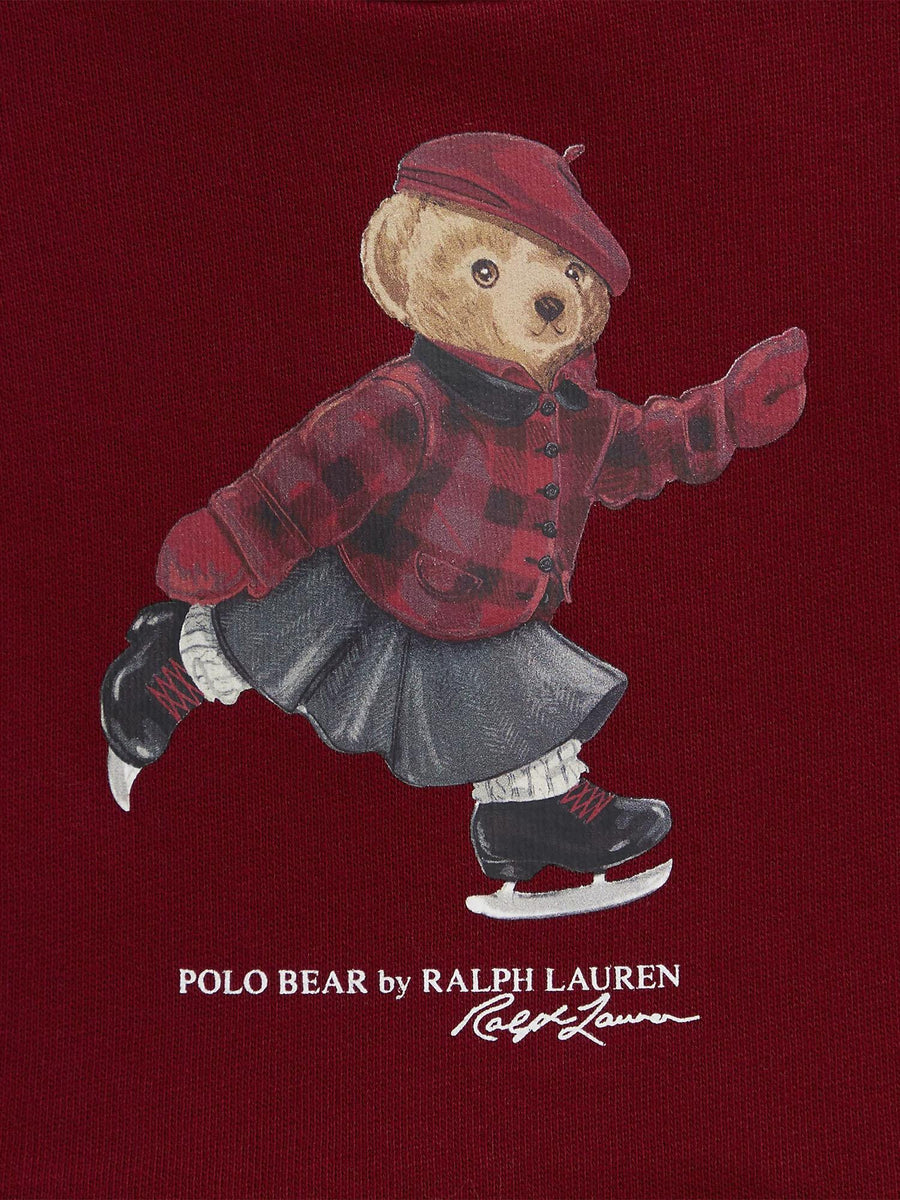Cotton-Blend Jumpsuit Set With Bear Polo Red Top: Cotton Sets