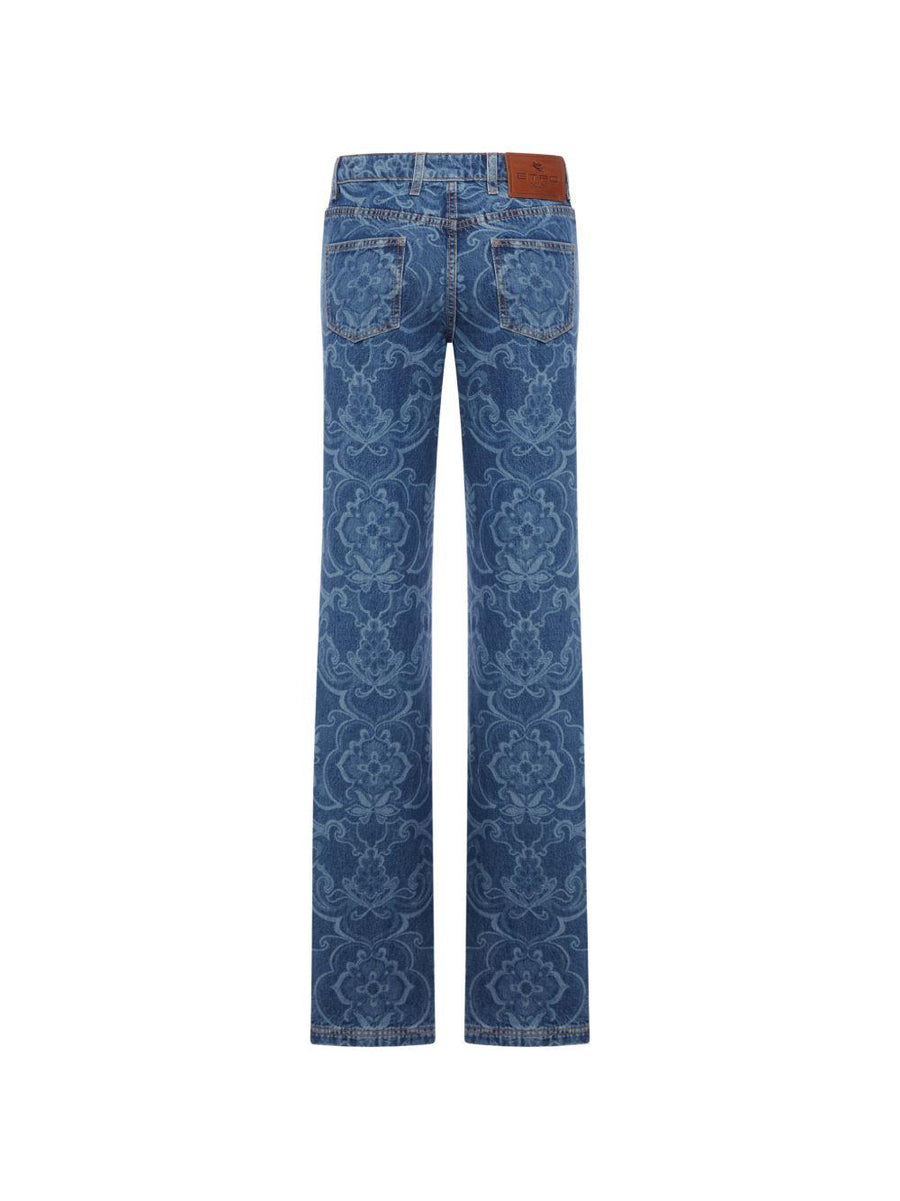 Jeans Flared Blue Cotton
