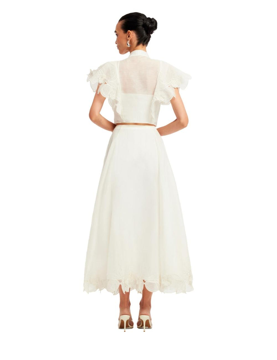 Cropped Top Jasmine White Linen Tops