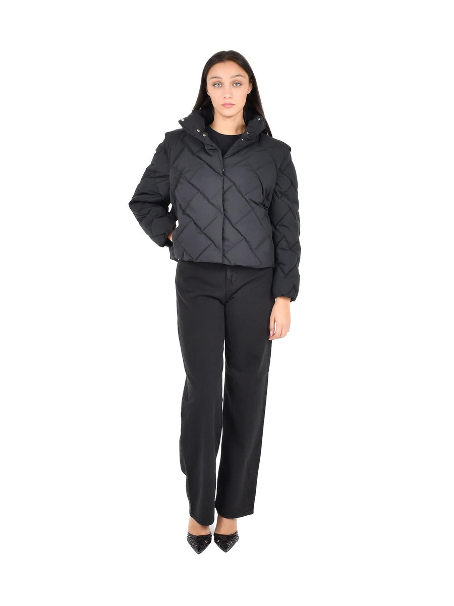 Down Jacket Black Polyester Puffer