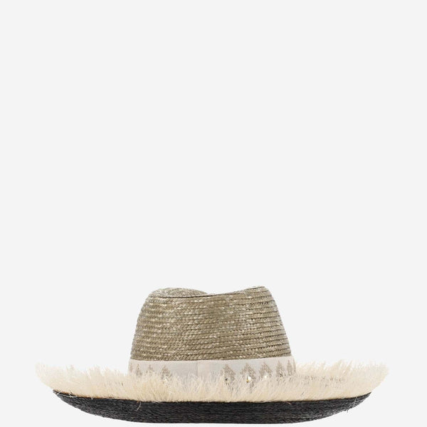 Straw And Viscose Blend Hat With Embroidery
