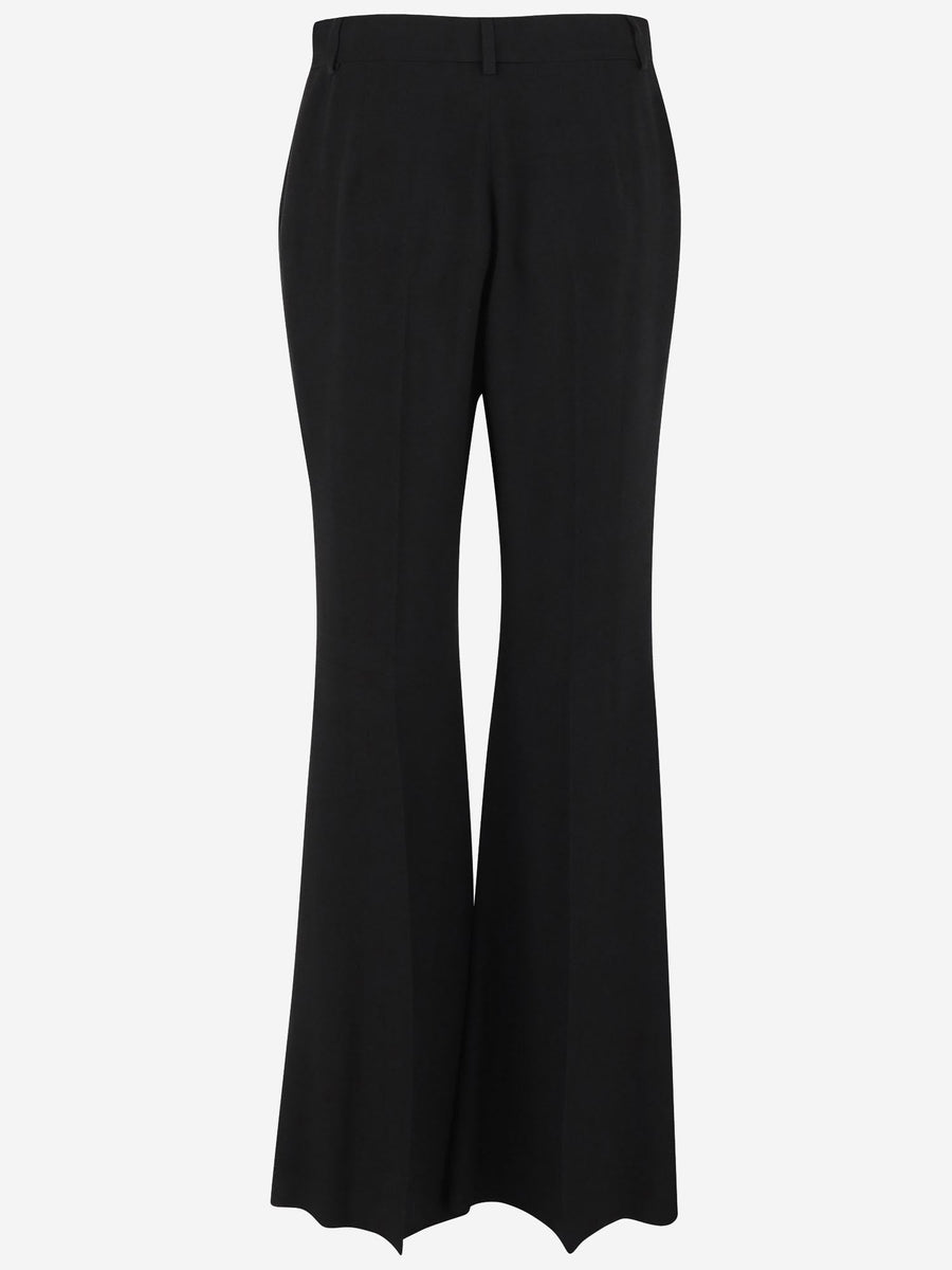 Viscose Flared Pants Black Trousers