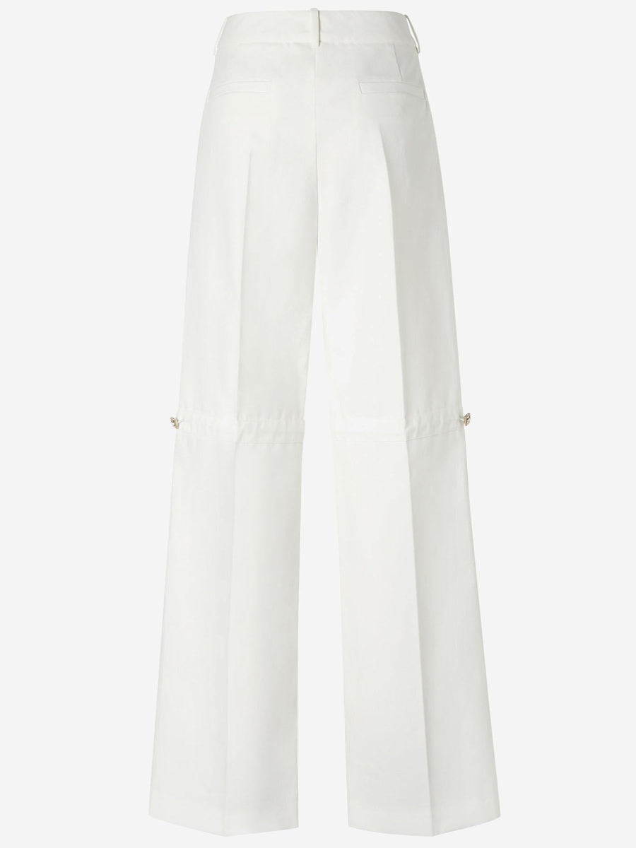 Trousers Cotton And Silk White